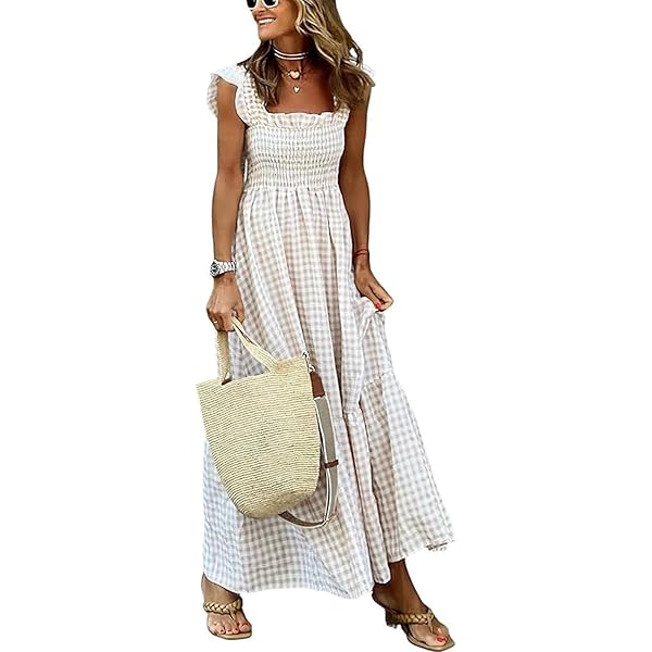 ワンピース Bergamo Plaid Tiered Long Dress Darlene Orange Plaid Dress by Hell Bunny – Modern Millie